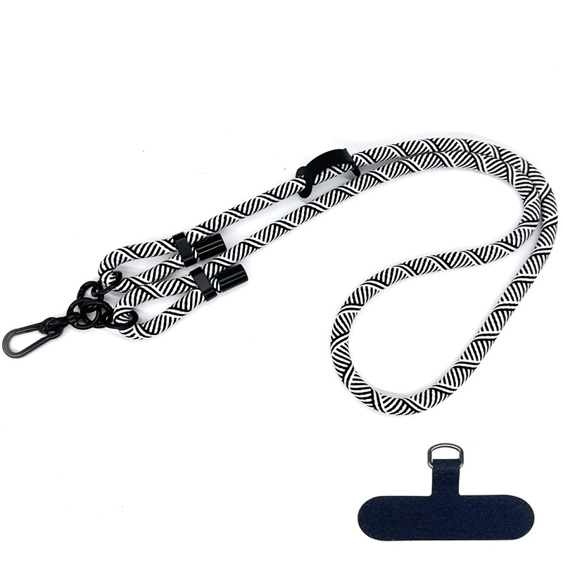 10mm Round Rope Adjustable Polyester Neck   Shoulder Lanyard Anti-fall Phone Carrying Strap - Style 49