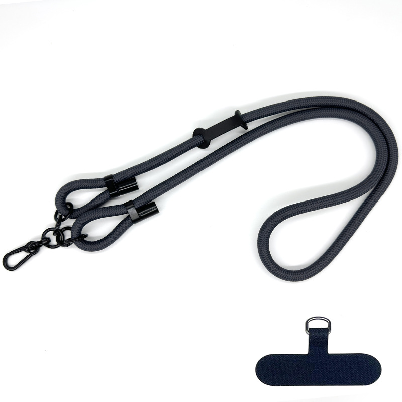 10mm Round Rope Adjustable Polyester Neck   Shoulder Lanyard Anti-fall Phone Carrying Strap - Style 28