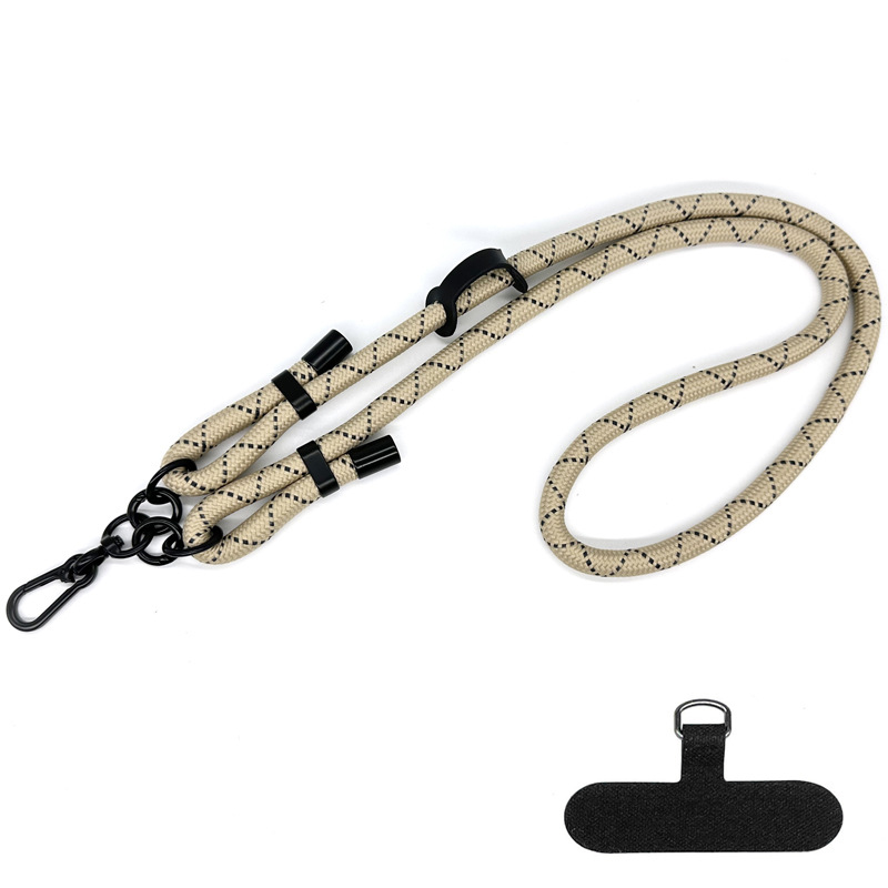 10mm Thick Polyester Rope Adjustable Neck   Shoulder Lanyard Anti-lost Phone Crossbody Carrying Strap - Style 56