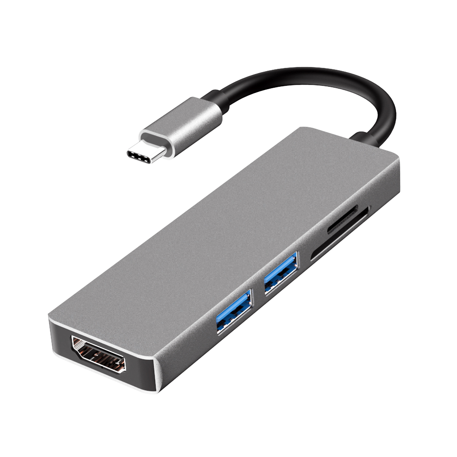 

YSTC0803X 5 in 1 Usb-c-hub-adapter Hochgeschwindigkeitsdatenübertragung Multi-funktion Tragbarer Konverter Unterstützt HDMI/USB 3.0/SD/TF