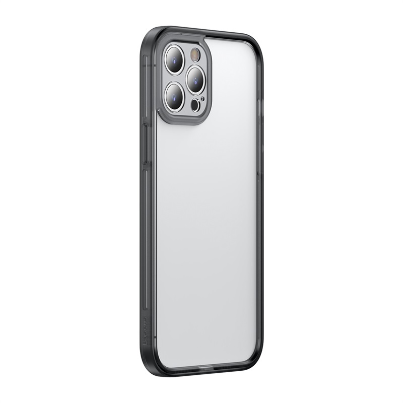 

BASEUS Anti-Drop Camera Lens Protector Phone Frame Cover Bumper Case for iPhone 12 Pro Max 6.7-inch (2020) - Transparent Black, iPhone 12 Pro Max
