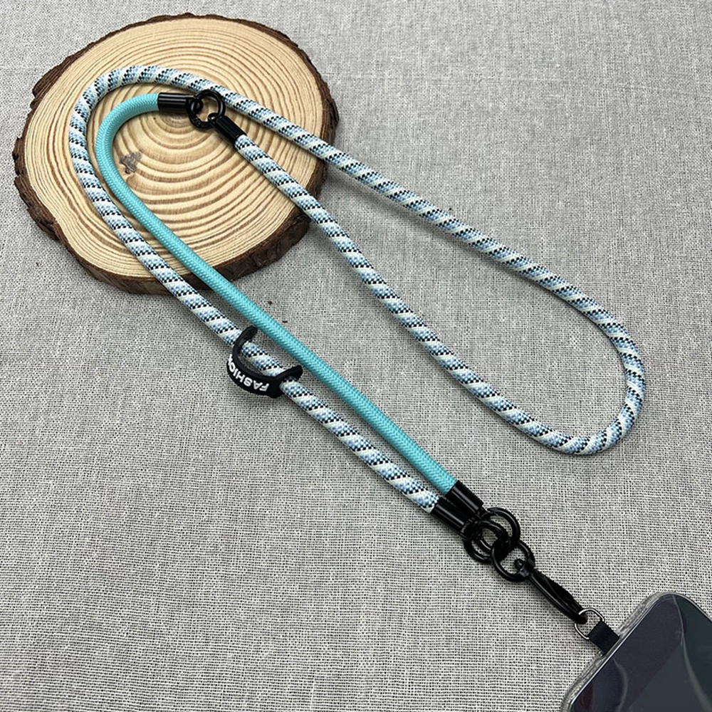 8mm Detachable Phone Strap Crossbody Neck Lanyard with Phone Tether Tabs for Outdoor - Black Blue / Green