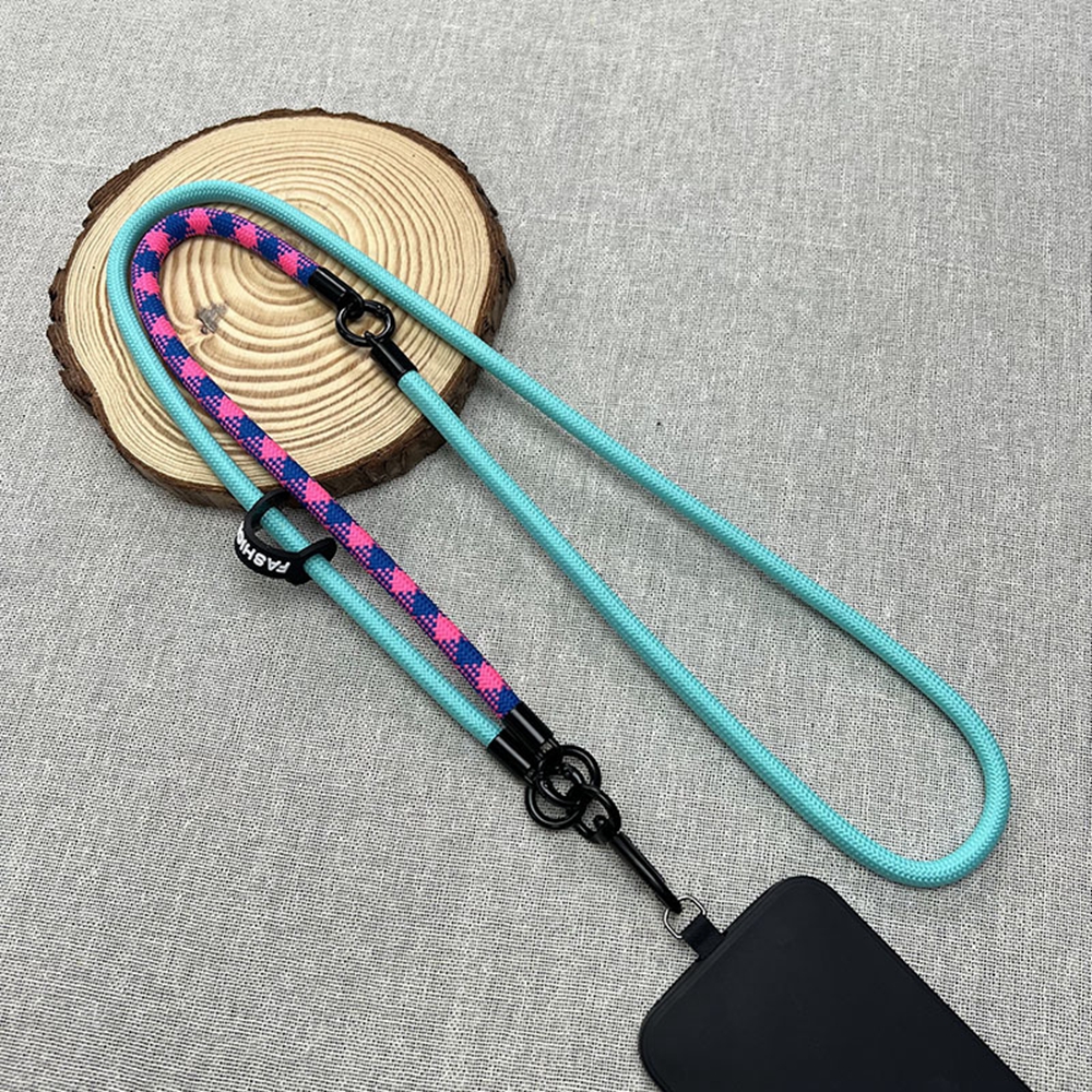 8mm Detachable Phone Strap Crossbody Neck Lanyard with Phone Tether Tabs for Outdoor - Navy Blue