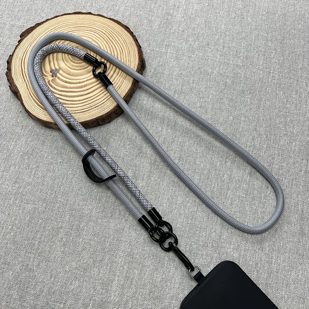 8mm Detachable Phone Strap Crossbody Neck Lanyard with Phone Tether Tabs for Outdoor - Light Grey