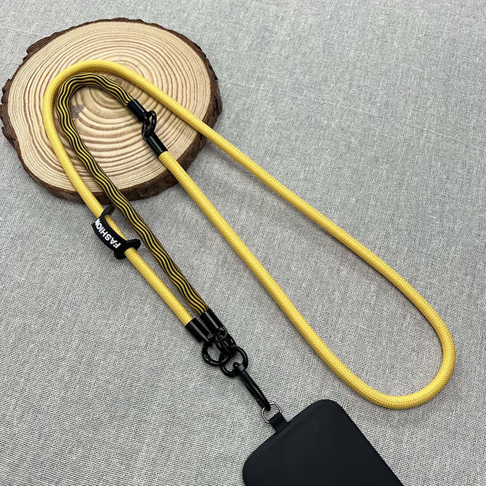8mm Detachable Phone Strap Crossbody Neck Lanyard with Phone Tether Tabs for Outdoor - Yellow