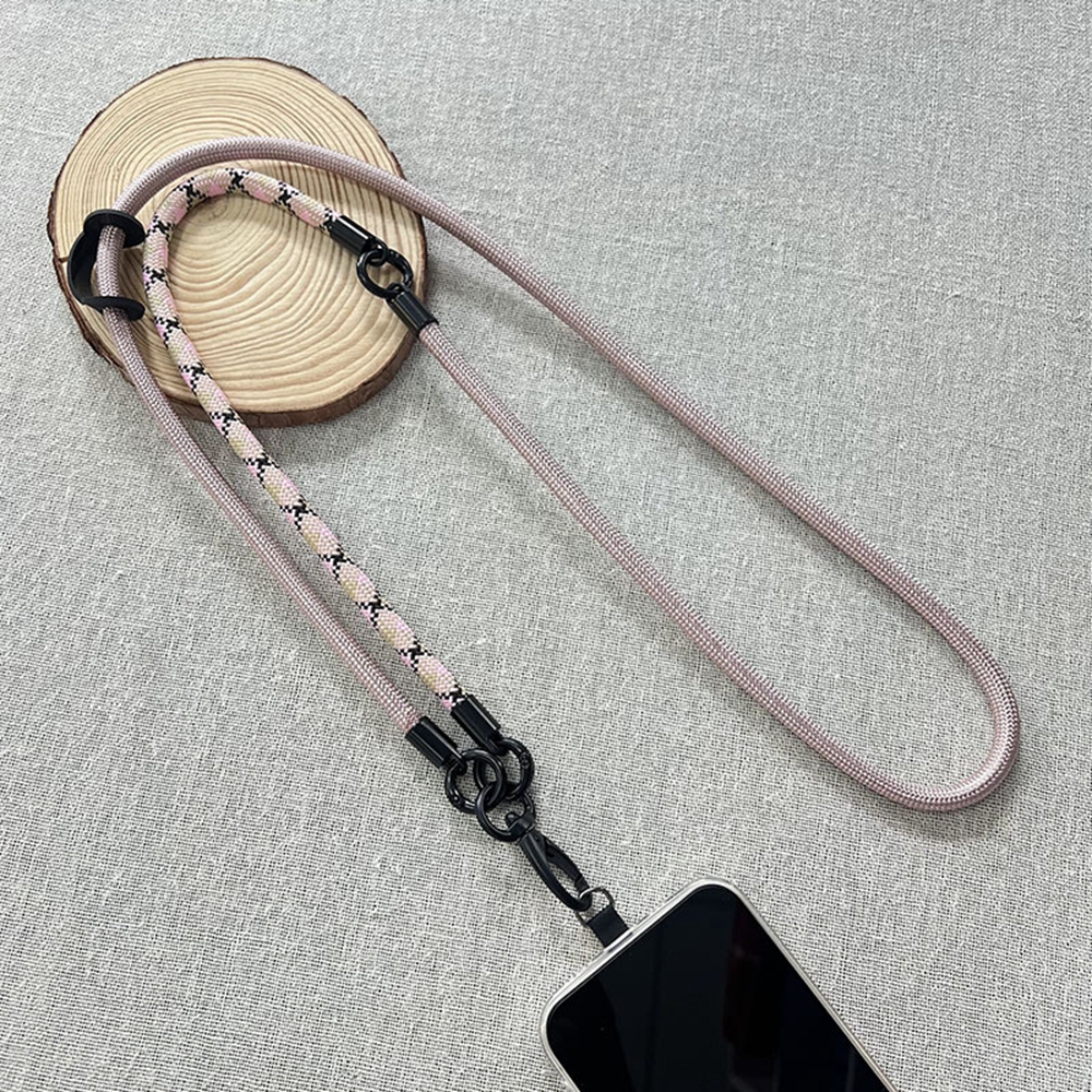 8mm Detachable Phone Strap Crossbody Neck Lanyard with Phone Tether Tabs for Outdoor - Rose Gold