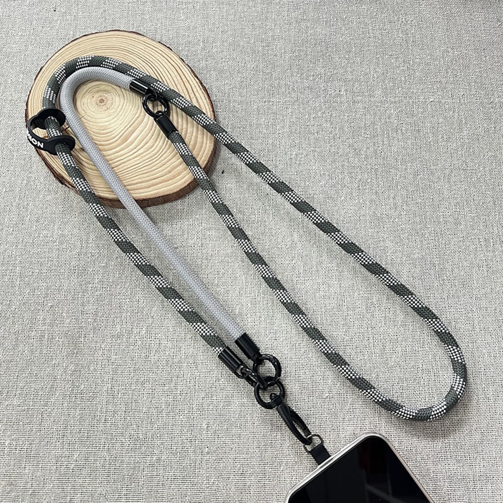 8mm Detachable Phone Strap Crossbody Neck Lanyard with Phone Tether Tabs for Outdoor - Grey