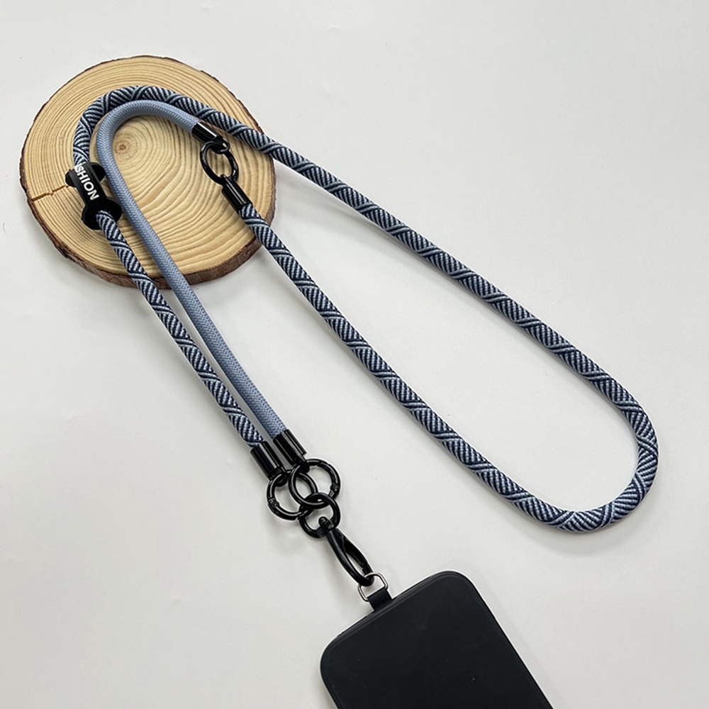 8mm Detachable Phone Strap Crossbody Neck Lanyard with Phone Tether Tabs for Outdoor - Blue Grey Y