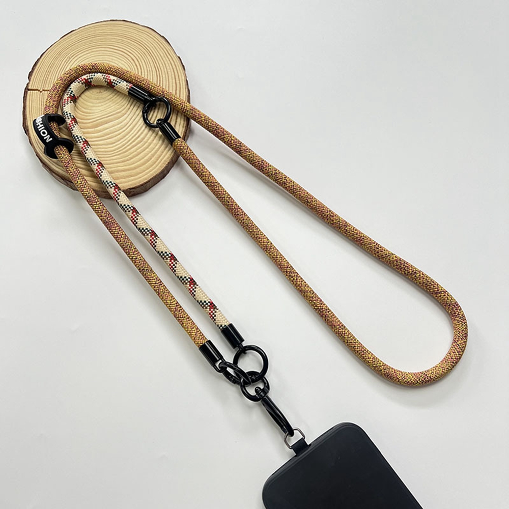 8mm Detachable Phone Strap Crossbody Neck Lanyard with Phone Tether Tabs for Outdoor - Yellow Rianbow