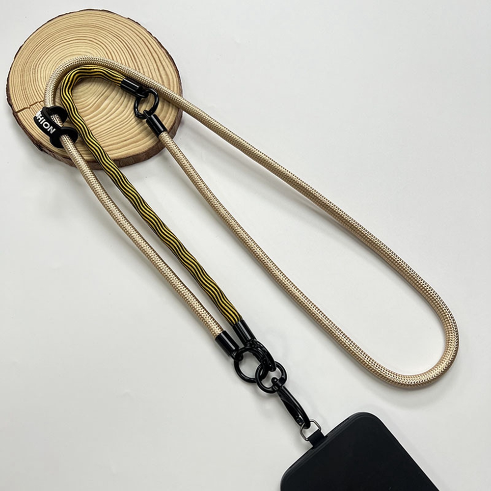 8mm Detachable Phone Strap Crossbody Neck Lanyard with Phone Tether Tabs for Outdoor - Gold