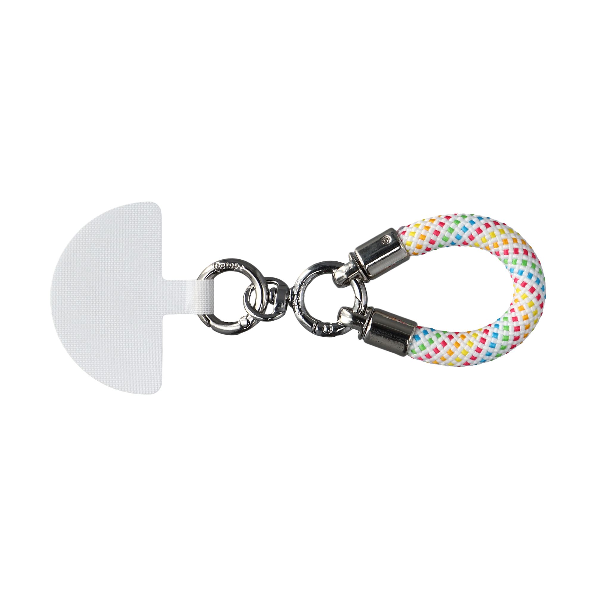 Universal Lanyard Attachment Phone Short Strap with 360° Rotatable Metal Hook and Tether Tab - Colorful