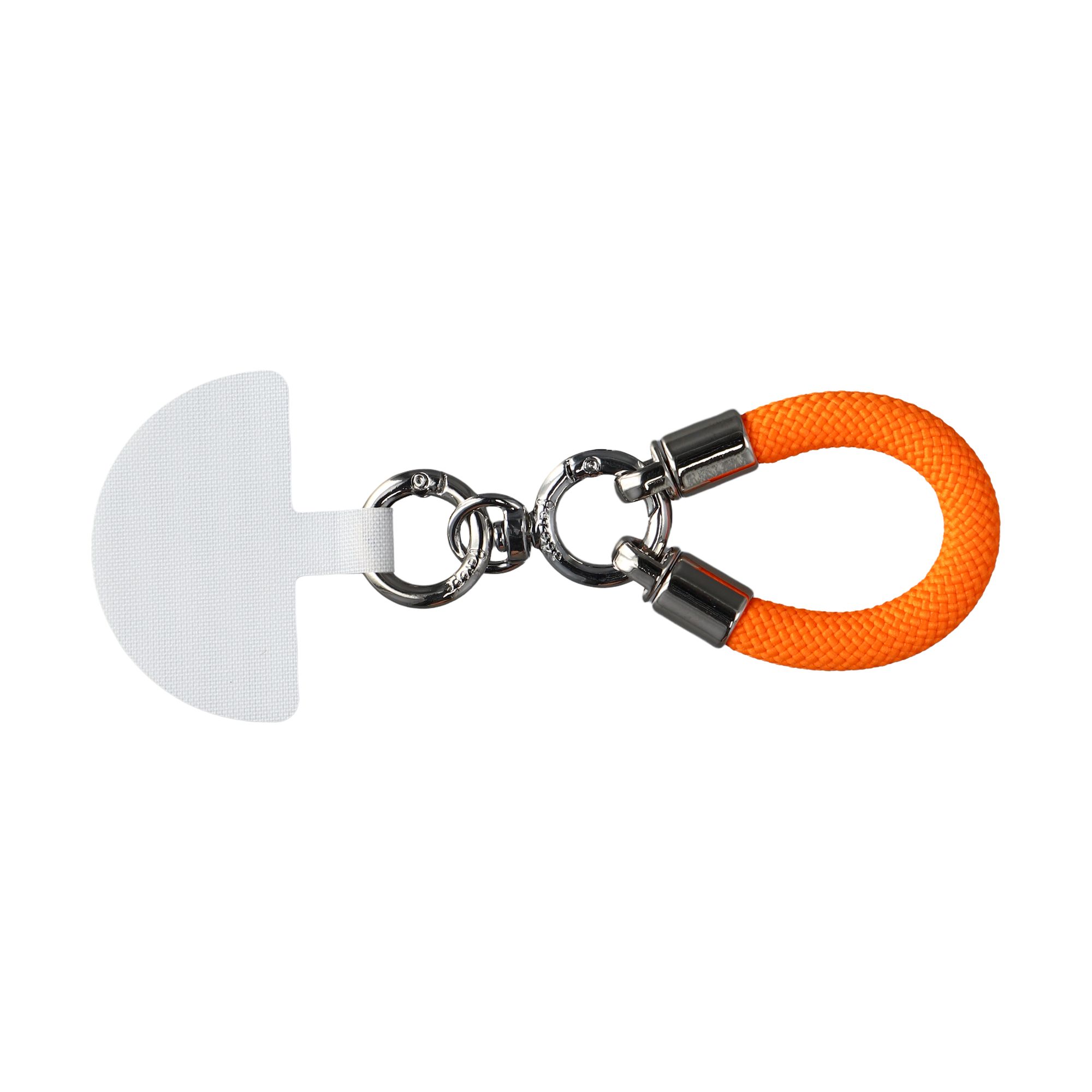 Universal Lanyard Attachment Phone Short Strap with 360° Rotatable Metal Hook and Tether Tab - Orange