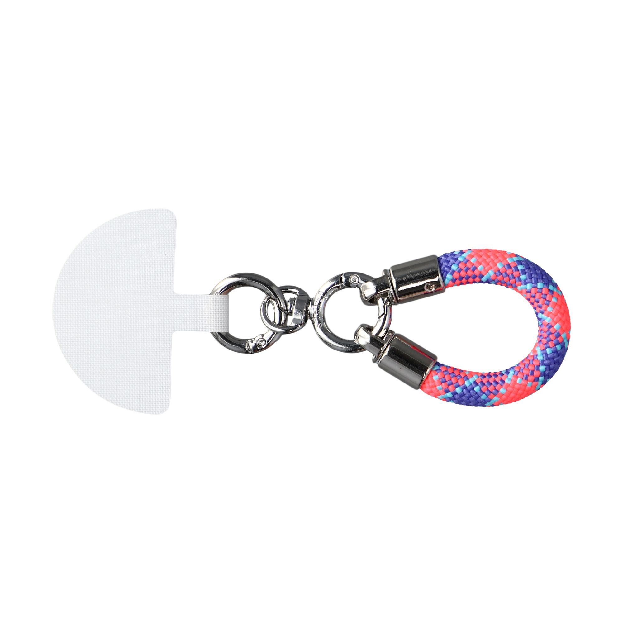 Universal Lanyard Attachment Phone Short Strap with 360° Rotatable Metal Hook and Tether Tab - Pink / Blue