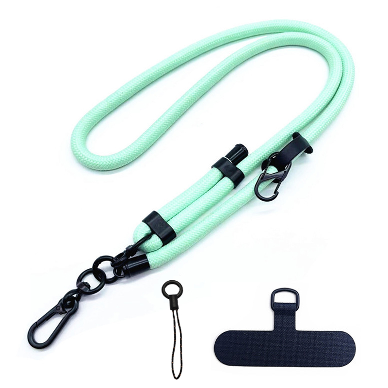 

10 mm Einstellbares Telefon Lanyard Anti-Lost Crossbody Handy Riemenhalle Hangseil Mit Tether Tab - Minzgrün, Universal