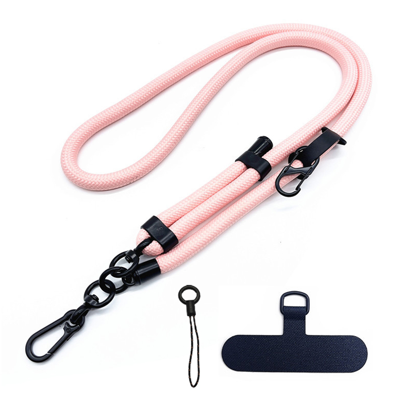 

10 mm Einstellbares Telefon Lanyard Anti-Lost Crossbody Handy Riemenhalle Hangseil Mit Tether Tab - Rosa, Universal