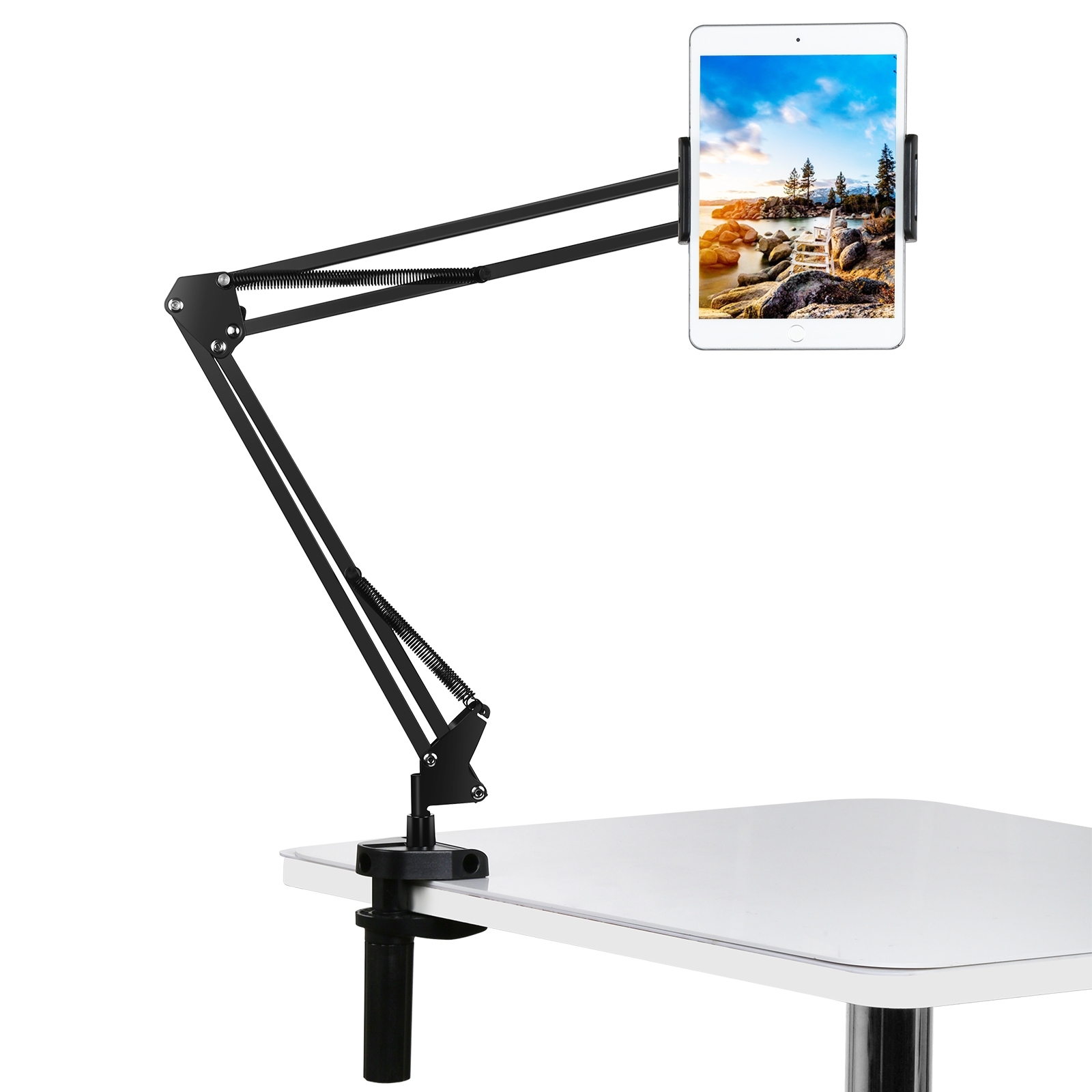 PULUZ PU535 Clip On Adjustable Desktop Suspension Arm Stand with Phone / Tablet Clamp for Live Broadcast
