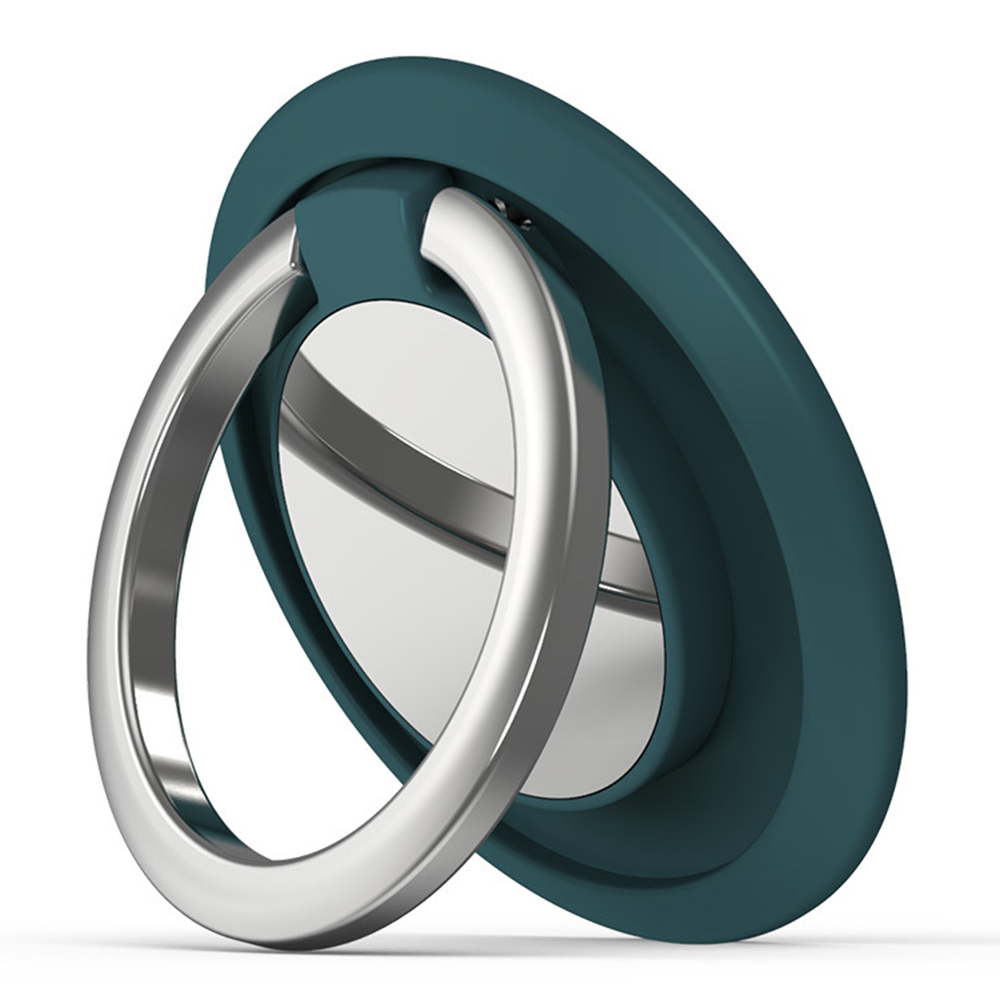 Magnetic Phone Ring Holder 360 Degree Rotation Adjustable Kickstand Finger Grip - Midnight Green