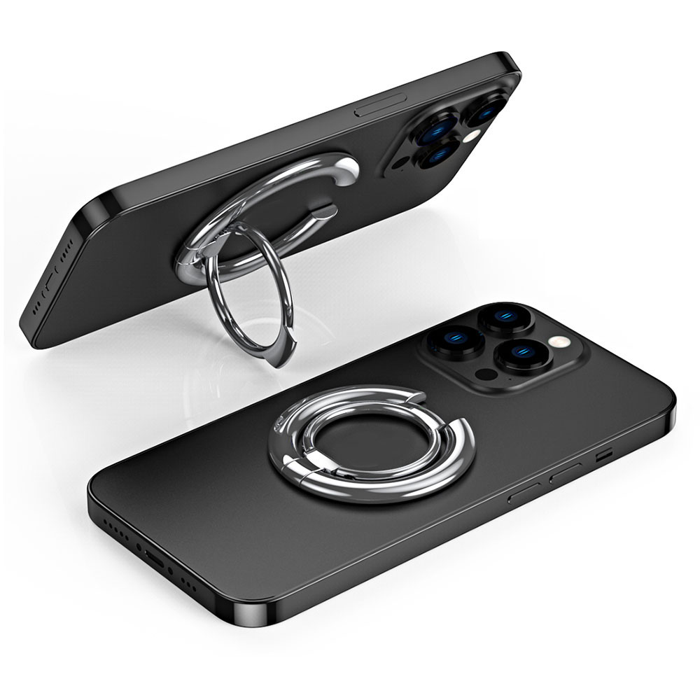 

Für Iphone 12 / 13 / 14 Serie Elektroplieren Metallständer Magnetischer Fingerring -telefonhalter Für Fingerklingeln - Silber, Universal