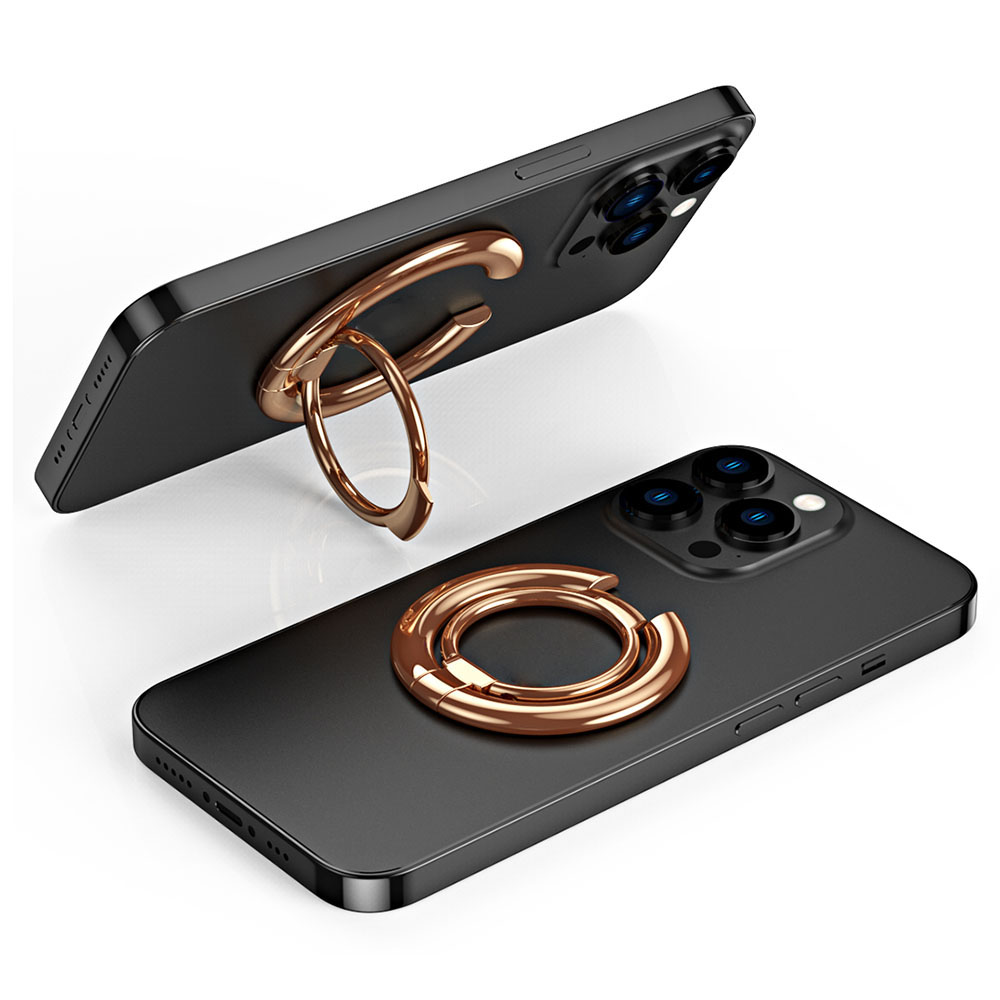 

Für Iphone 12 / 13 / 14 Serie Elektroplieren Metallständer Magnetischer Fingerring -telefonhalter Für Fingerklingeln - Roségold, Universal