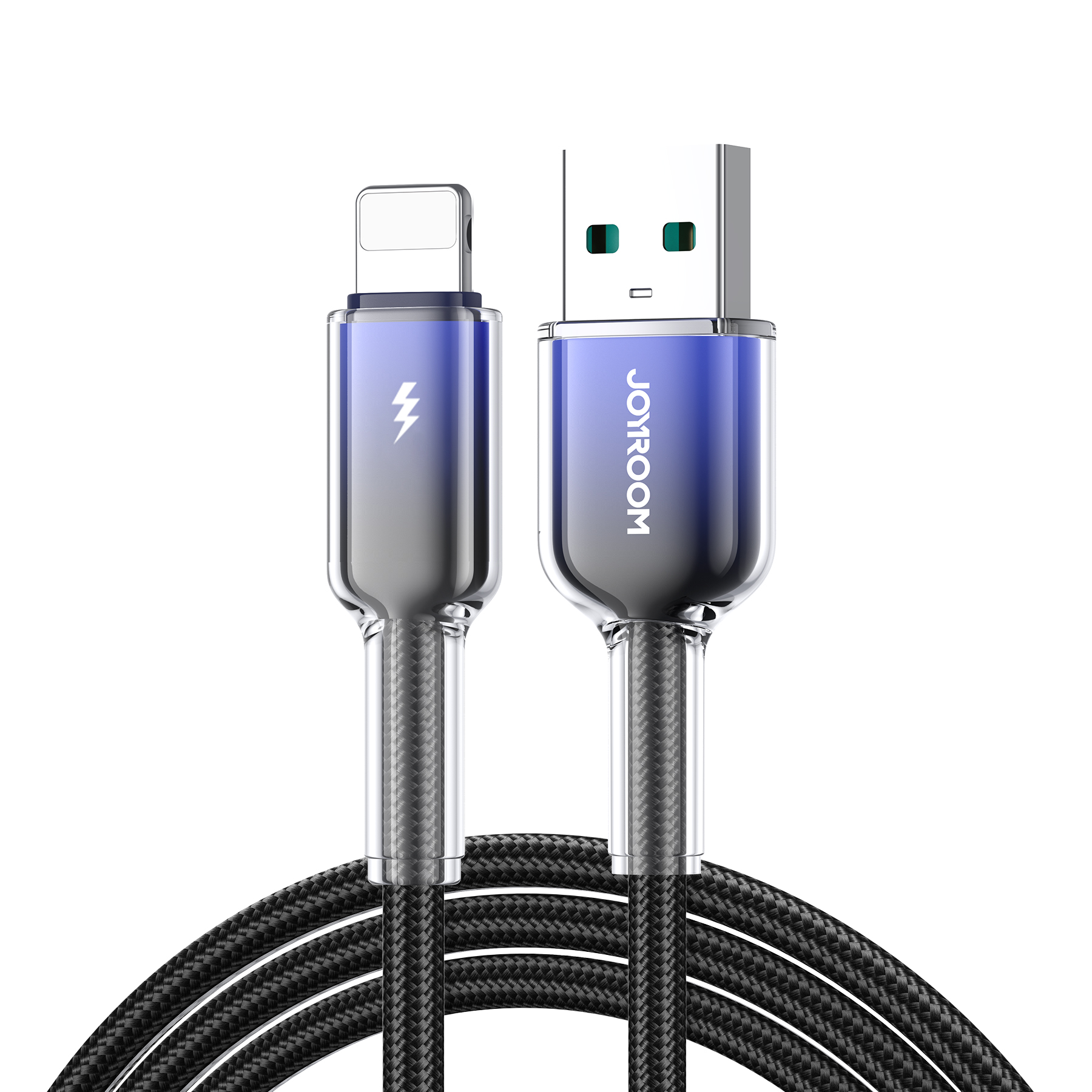 JOYROOM S-A42 1.2m 3A USB-A to Lightning Fast Charging Data Cable Nylon Braided Cord - Black