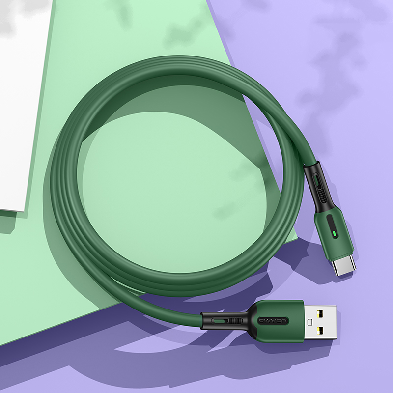 

USAMS 1M Silicone Cord Type-C USB Data Sync Charger Cable for Samsung Huawei Xiaomi - Green, iPhone 12 mini
