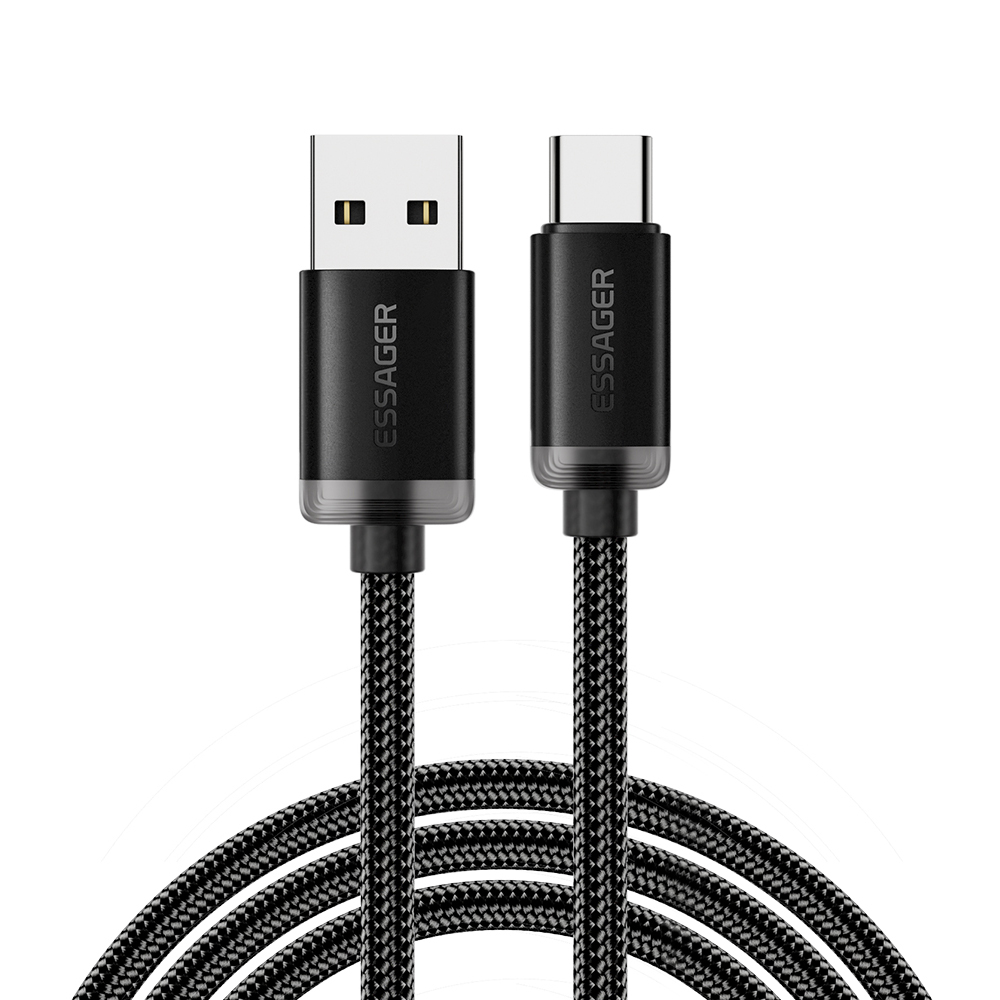 ESSAGER ES-X60 2m USB to Type-C Phone Charging Cable 3A Braided Data Cable