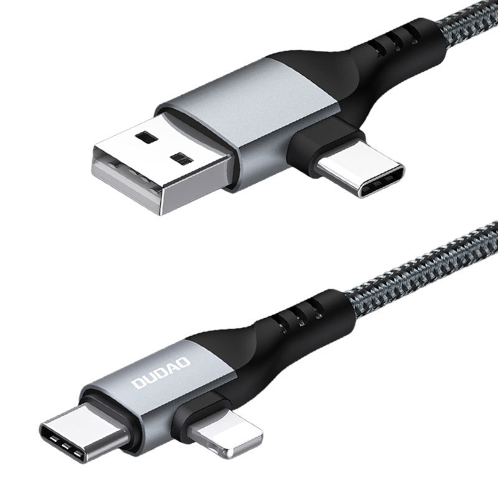 DUDAO L20Pro 1m USB / Type-C to Type-C / iP Charging Cord PD 100W Braided Data Cable
