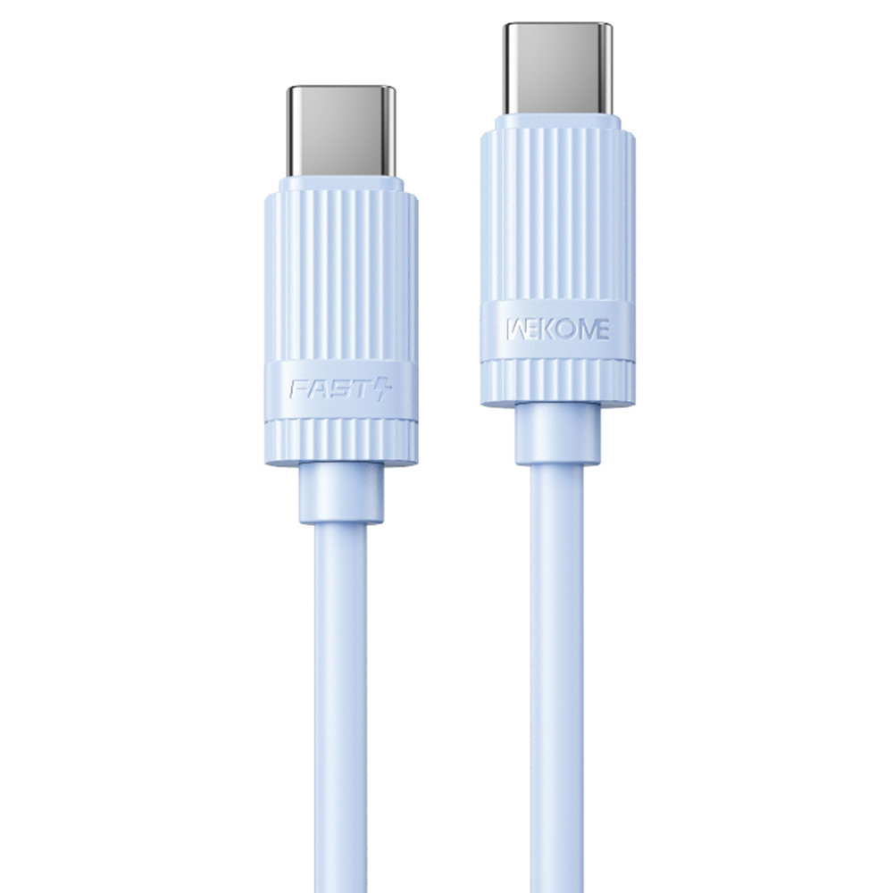 WEKOME WDC-53 Type-C to Type-C Cable PD65W 480Mbps Elastic Liquid Silicone Fast Charging Data Cable - Blue