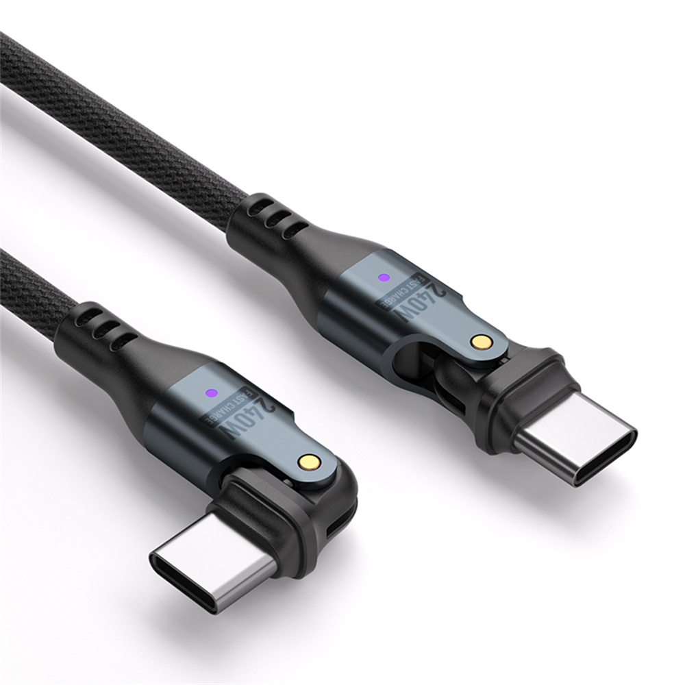 1.8m PD 240W Type-C to Type-C Fast Charging Cable for Phone / Tablet / Laptop 180-degree Bend Data Sync Cord