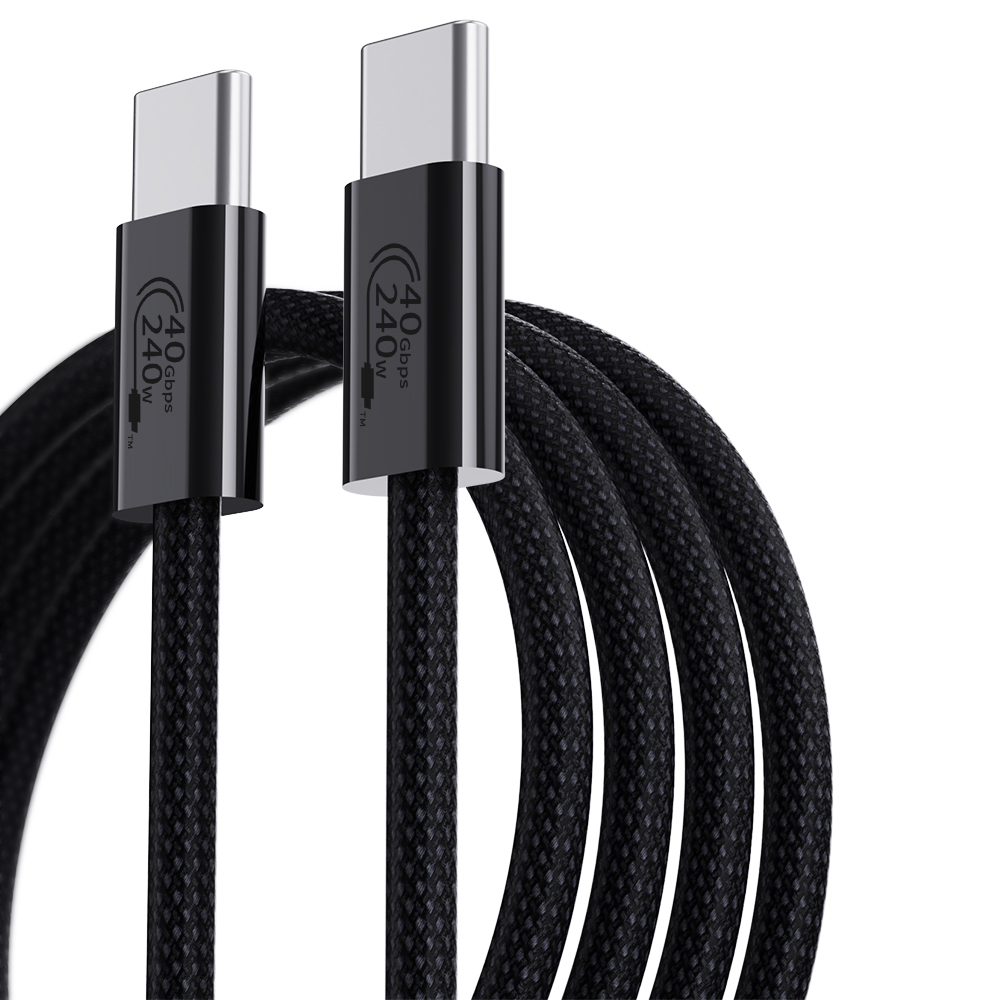 0.3m USB4 Type C Cable 240W PD Fast Charging 40Gbps High Speed Data Transfer Wire for Laptop / Phone