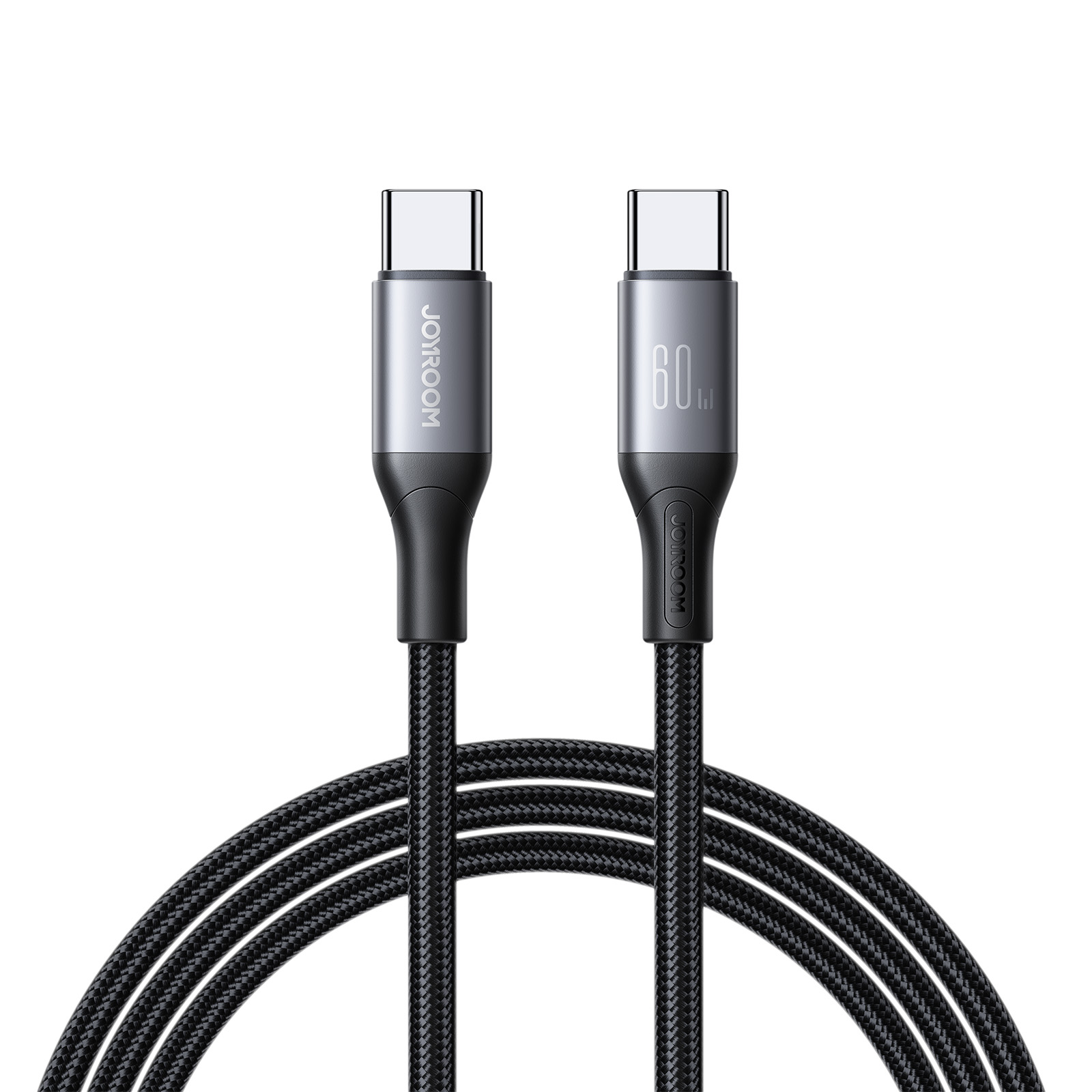 JOYROOM S-A28 1m 60W Fast Charging Cable Type-C to Type-C Data Cord - Black