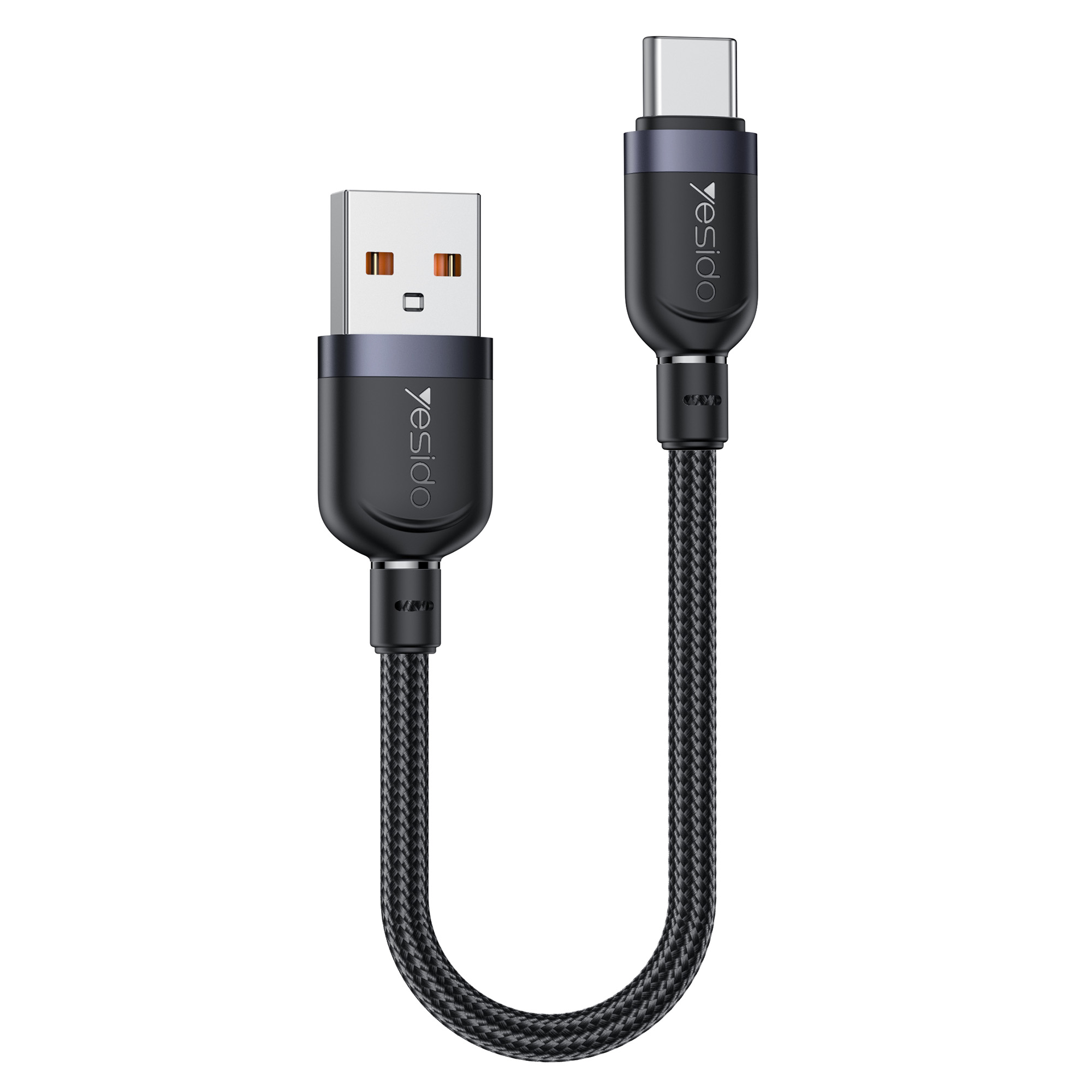 YESIDO CA131C 0.3m USB A to Type C Braided Wire 3A Fast Charging 480Mbps Data Cable