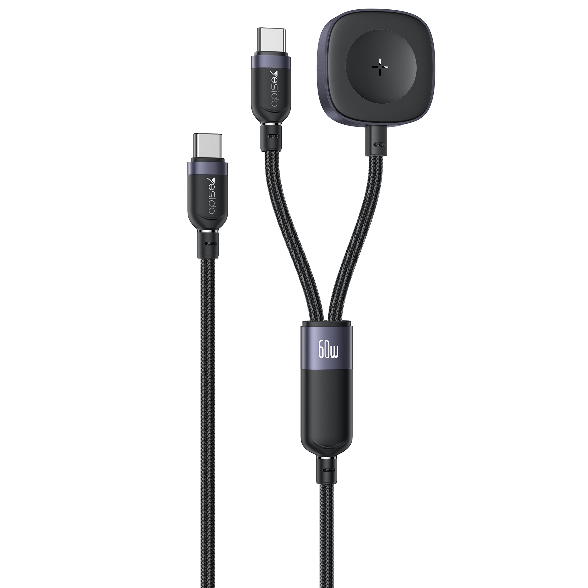 YESIDO CA136C 2 in 1 USB C to USB C  /  for Apple Watch Charger Dock 60W Fast Charging Cable