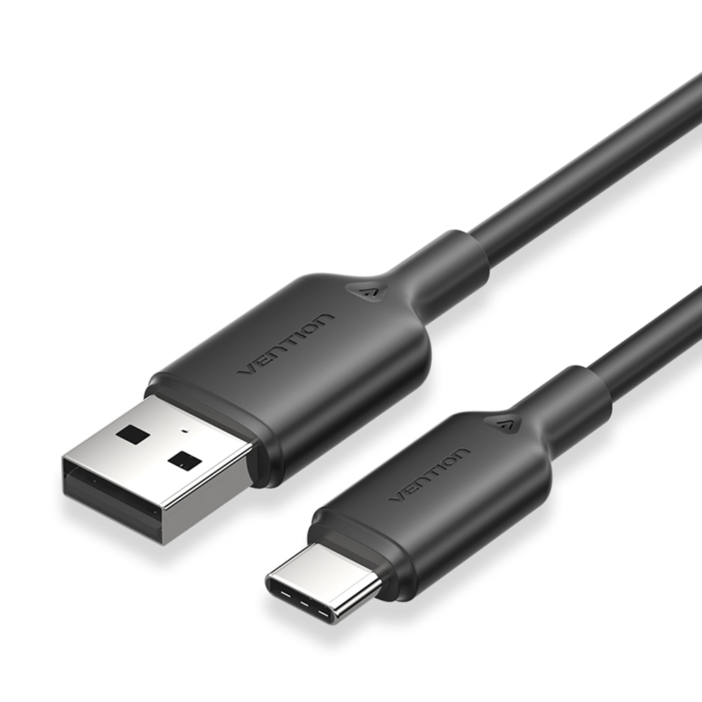 VENTION CTQBH 2m USB 2.0 Type A to Type C Data Cable 3A Fast Charging Wire for Smartphone Tablet, Black