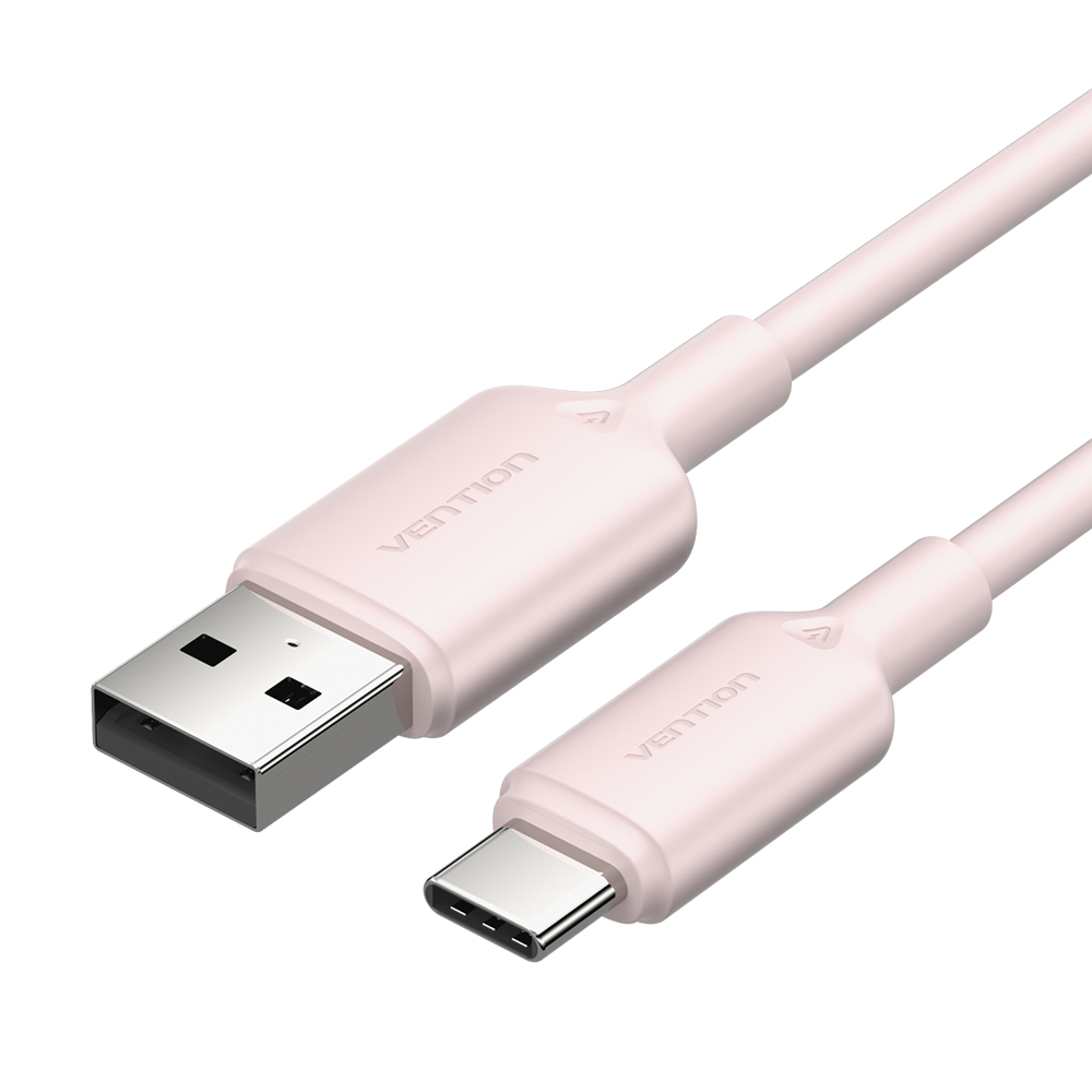 VENTION CTQPH 2m USB 2.0 Type A to Type C Data Cable 3A Fast Charging Wire for Smartphone Tablet, Pink