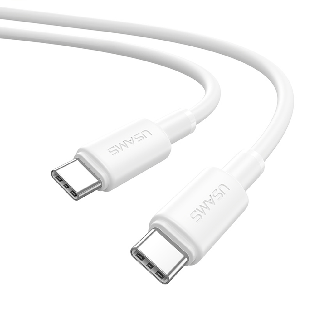 USAMS U90 SJ763 1m Type-C to Type-C Cable 60W Fast Charging Data Transfer Cord - White