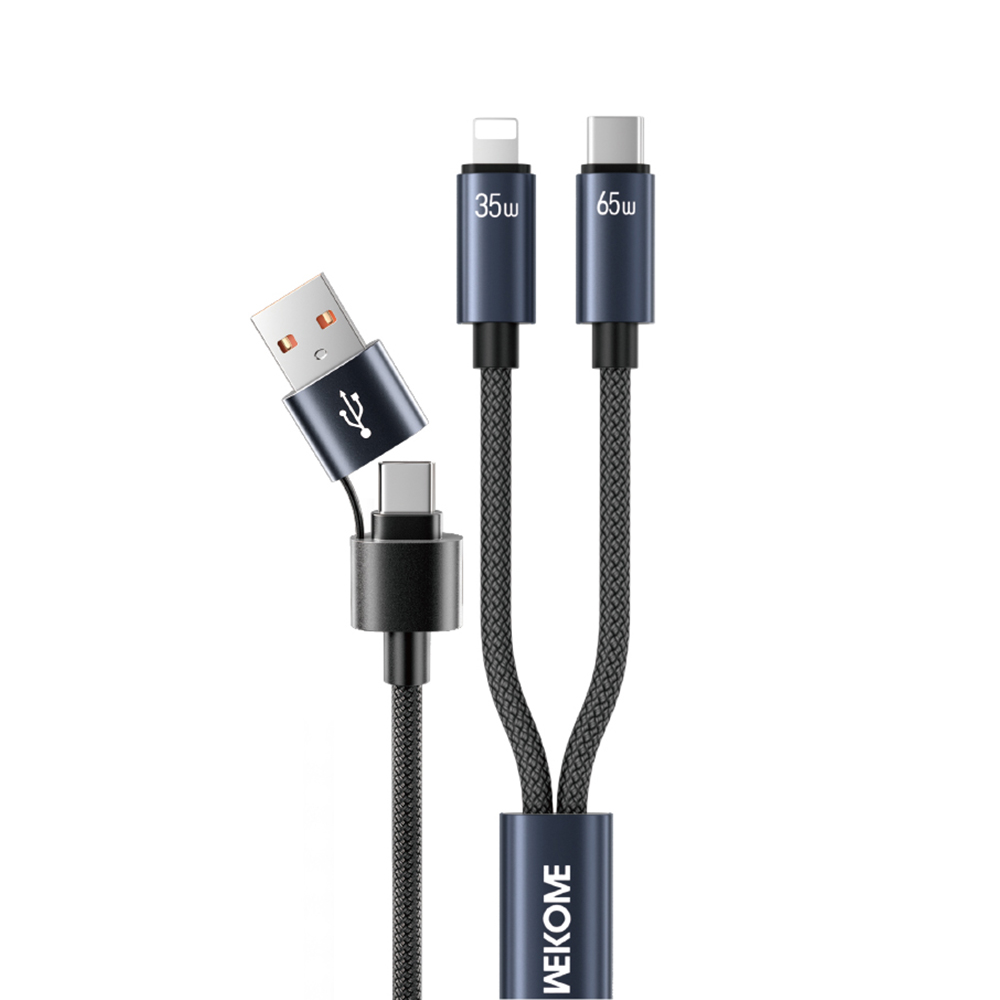 WEKOME WDC-66 USB  /  Type-C to Type-C  /  iP Cable 1.2m 3A 65W Super Fast Charging Data Sync Cord - Black