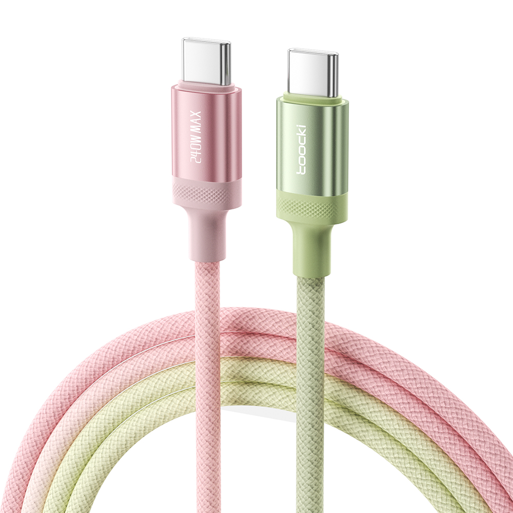 TOOCKI TX108C4 1m PD 240W USB-C to USB-C Fast Charging Cable Built-in E-Marker Chip 480Mbps Data Cable for Laptop  /  Tablet  /  Phone