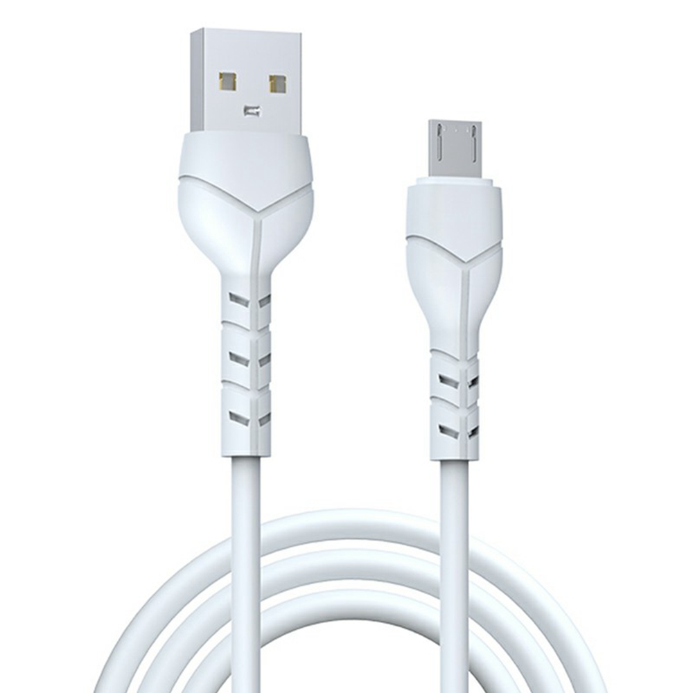DEVIA EC205 Kintone Series 1m USB-A to Micro USB Charging Cable PVC Data Transfer Cord - White