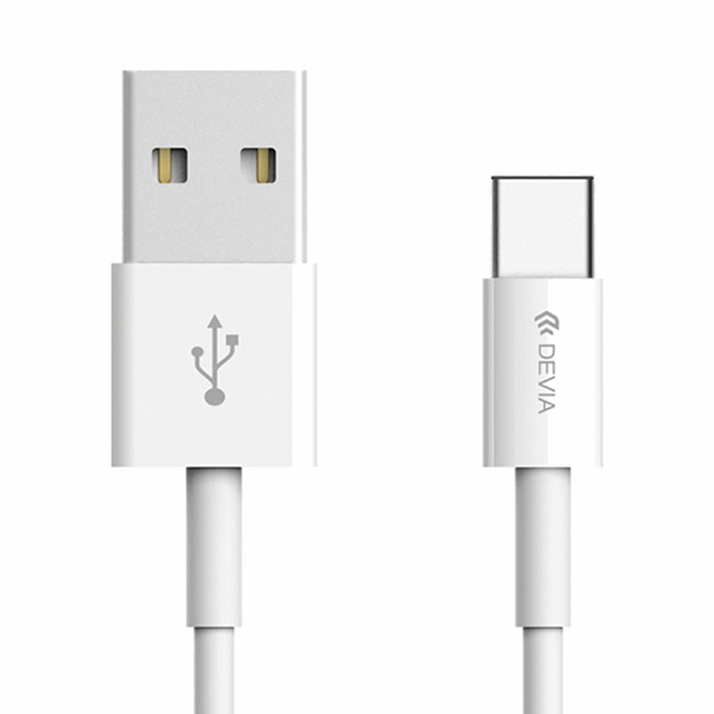 DEVIA 2A 1M Smart Cable USB Type-C Charging Cable Fast Data Transfer Cable - White