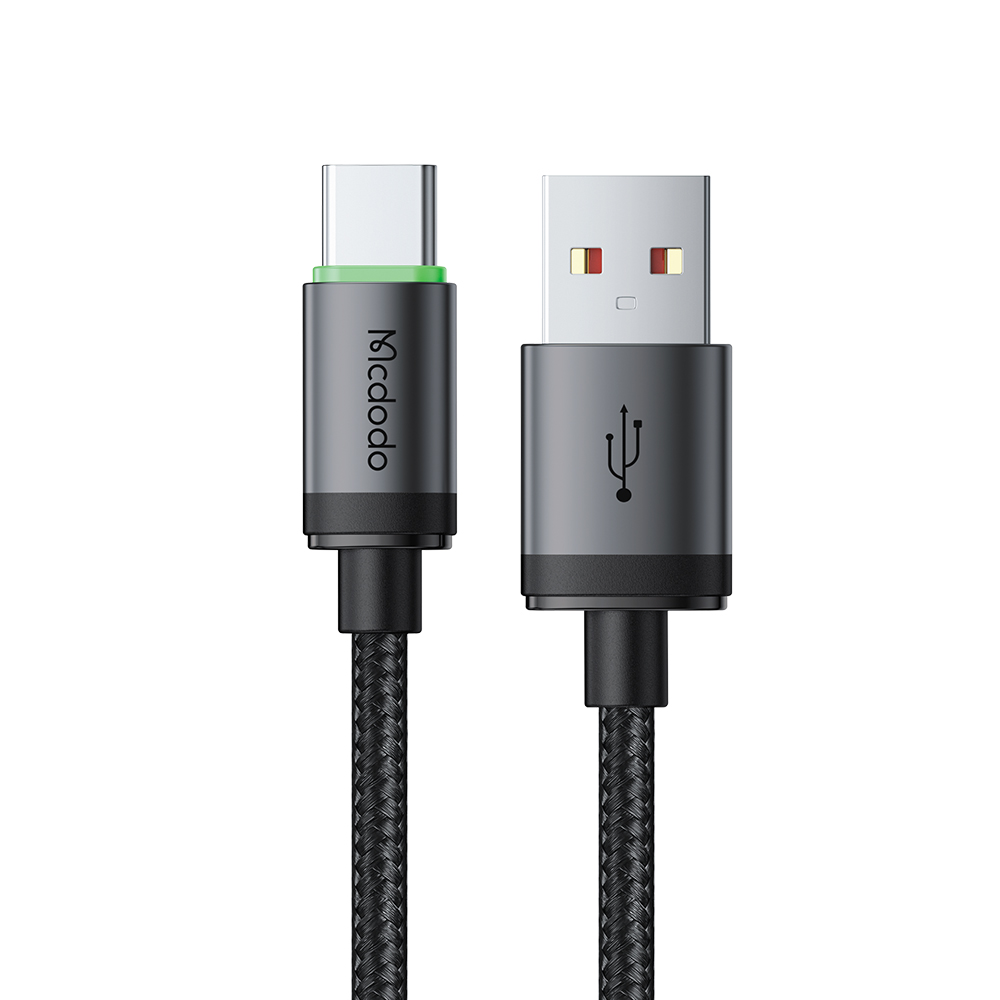 MCDODO CA-3960 1m USB-A to USB-C Cable with Charging Light, 3A Fast Charging Data Transfer Cord - Black