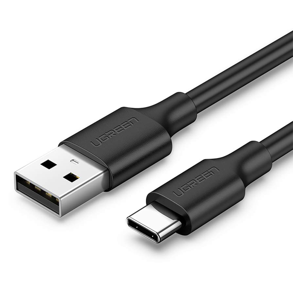 UGREEN US287 60118 2m USB-A to Type-C Cable 3A Fast Charging Data Cable for Phone Tablet - Black