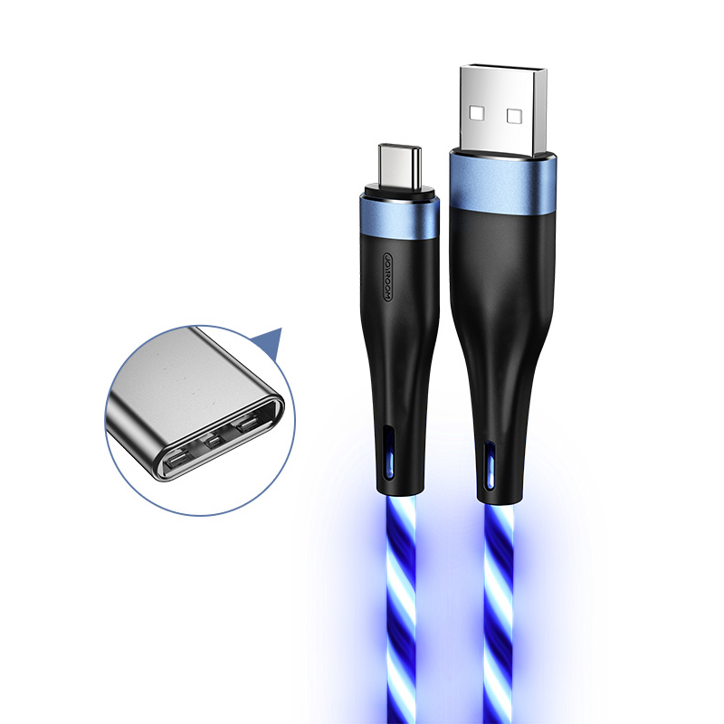 

JOYROOM S-1224N3 Flowing Lights Type-C Data Charging Cable for Samsung Sony Huawei etc. - Blue, iPhone 12 mini