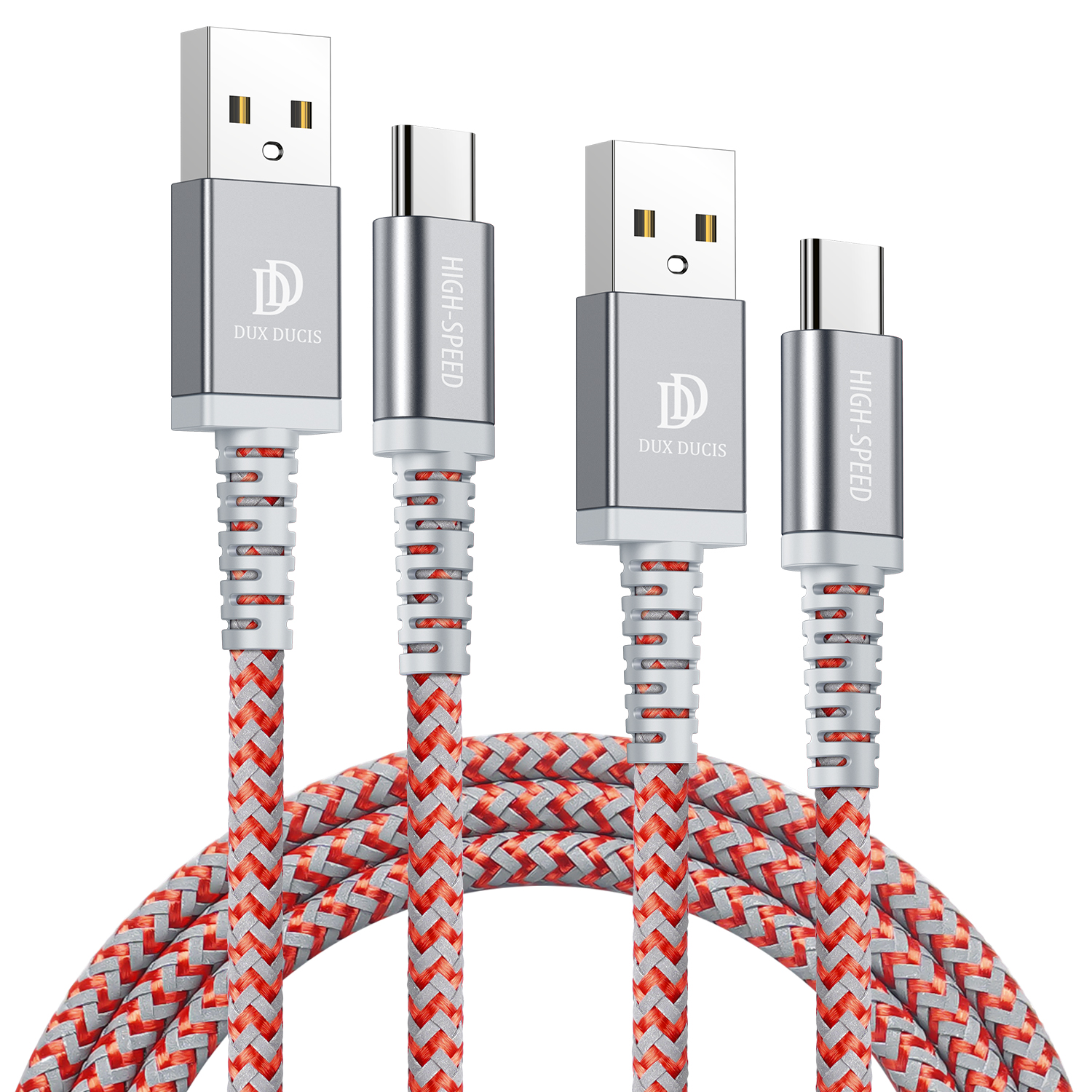 

Dux Ducis K-II Pro 2PCS / Pack (1 М + 2 М) Тип-C Кабельный USB-A - USB-C Быстрое Зарядное Устройство Нейлон Плетеный Шнур - Красный, iPhone 12 mini