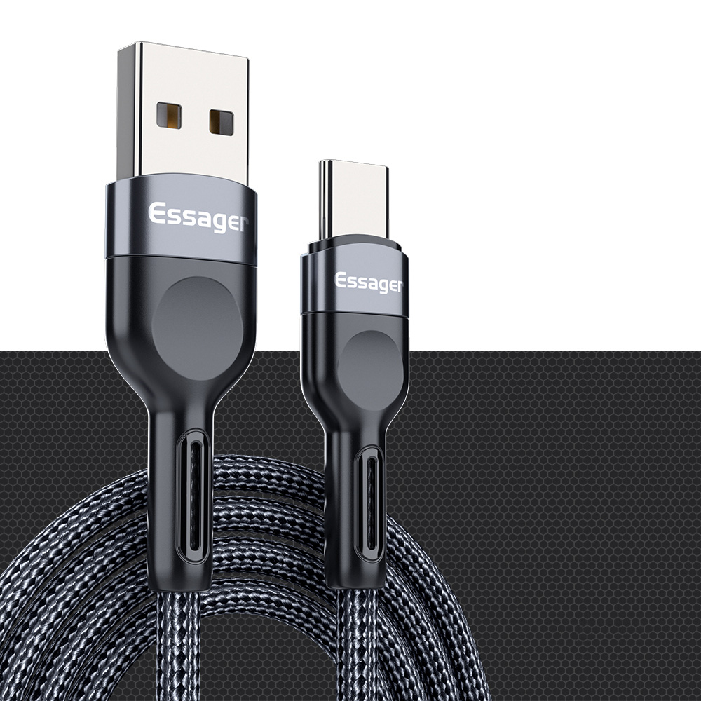 

ESSAGER Type-C Data Sync Charging Cable, 0.5m - Grey, Universal