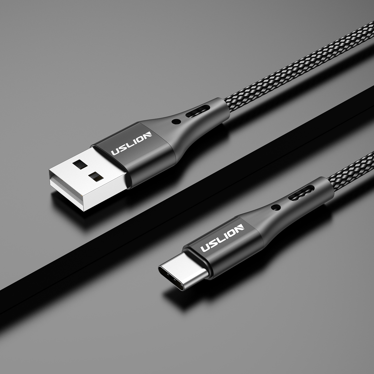 

USLION 2.4A USB to Type-c Кабель Данных о Быстрой Зарядке, 3M - Черный, Universal