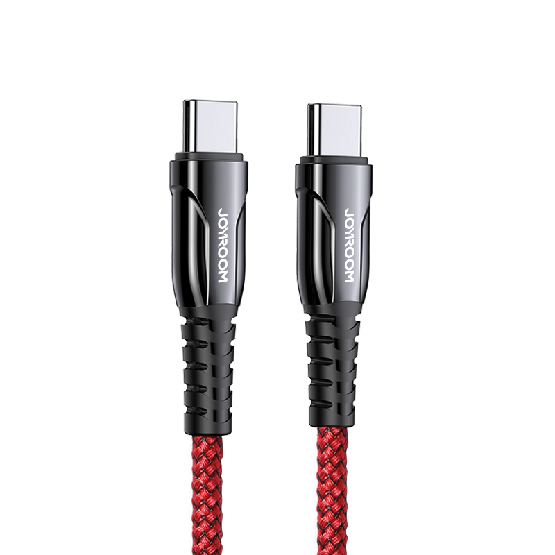 

JOYROOM S-1230K1 60W PD Fast Charging Type C Data Cable Braided Cord, 1.2m - Red, Universal