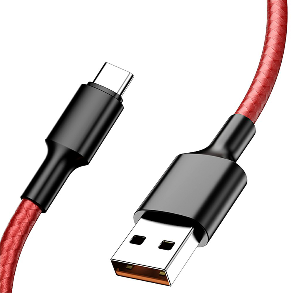 

2m Straight Head USB to Type C Cable 5A Nylon Braided Fast Charger Cord for Huawei Xiaomi Redmi, Universal