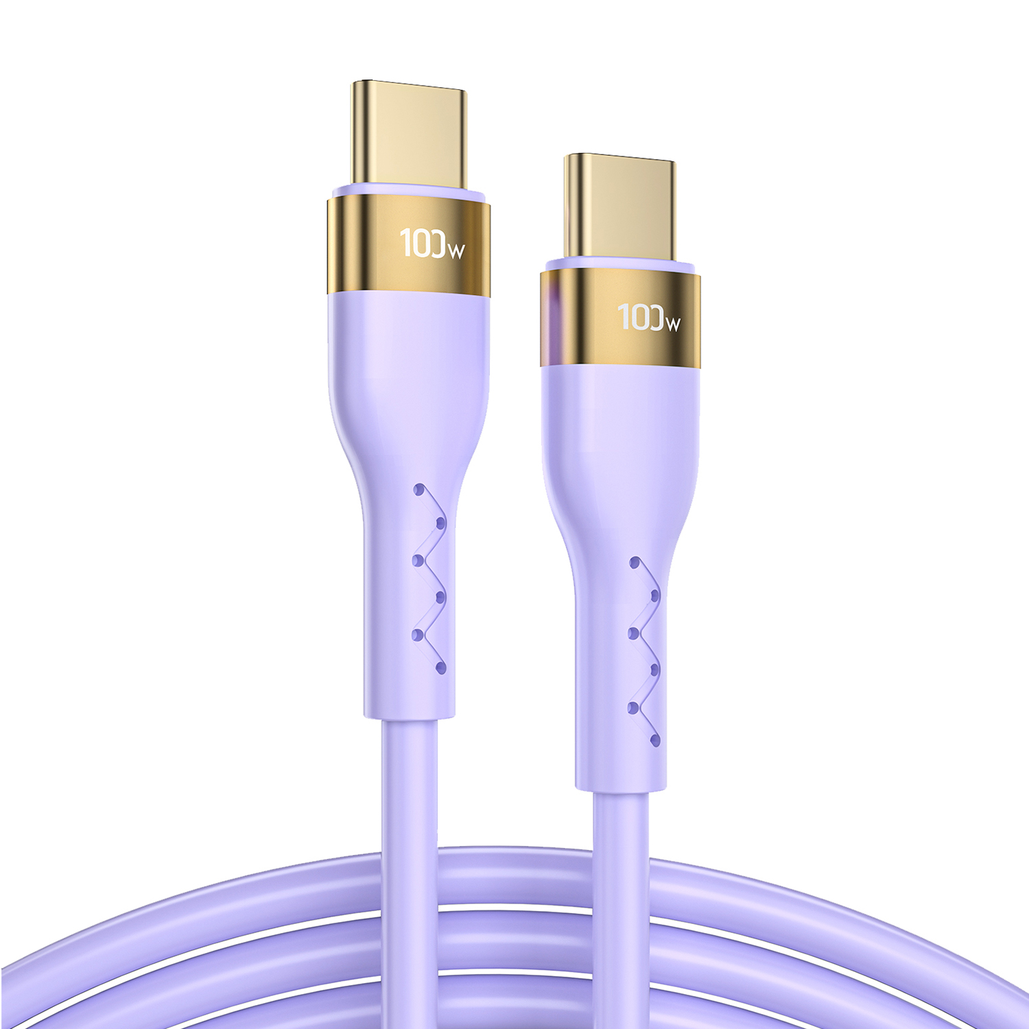

JOYROOM JR-N18 2m Charger Cable Data Transmission Liquid Silicone Gel Type C Charging Cord 100W Fast Charging Line - Purple, Universal