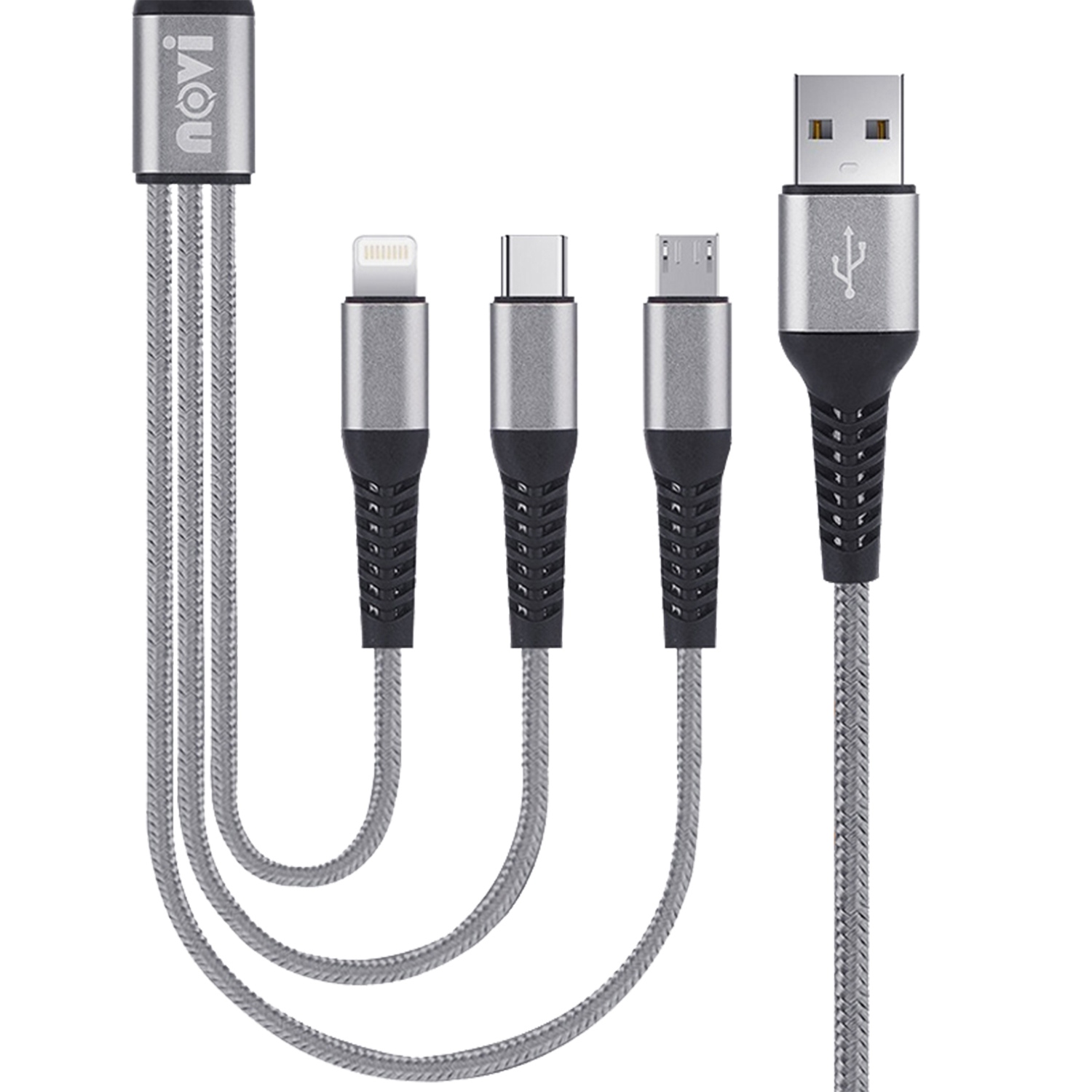 

IVON CA39 1,2 m 2,4a USB Bis 8 Pin+typ-c+micro USB 3-in-1-ladungskabel Datenkabel, Universal
